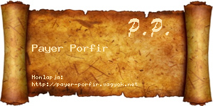 Payer Porfir névjegykártya
